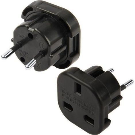 Netzsteckeradapter – UK auf EU – Schwarz (1/5)