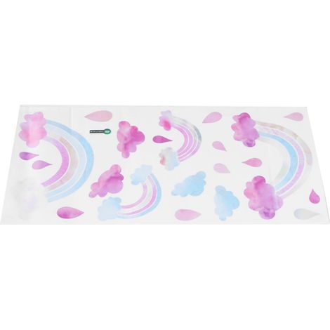Autocollant mural nuages et gouttes de pluie - Décor enfant chambre douce et poétique