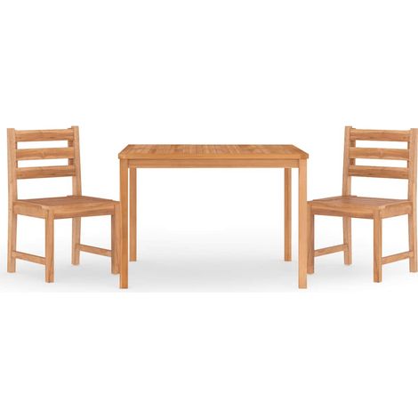 Maison Exclusive - 3-tlg. Garten-Essgruppe Massivholz Teak (1/5)