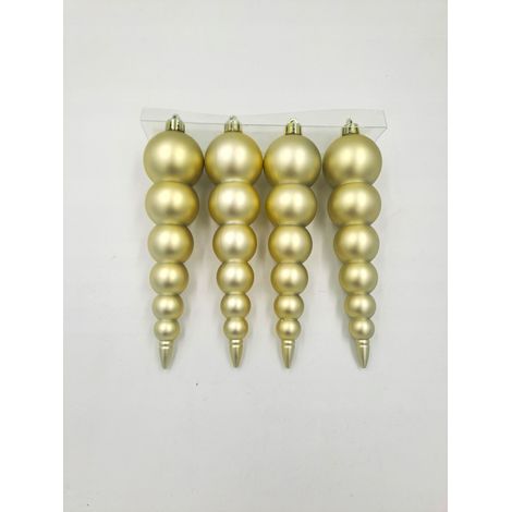 LIVARNO Decorazioni per la casa Palline di Natale, ghiaccioli dorati 4 pezzi (1/2)