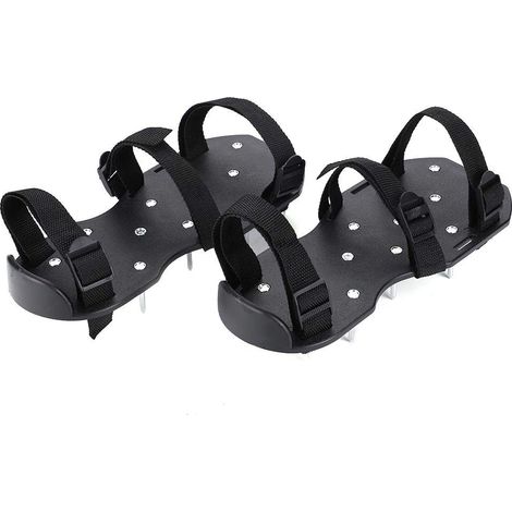 MINKUROW Sandali Aeratore per Prato, Scarpe Aeratore per Prato, Scarpe Scarifica Unghie per Prato con Cinturini in Metallo Regolabili, Scarpe con Punte per Prato Taglia Unica (Fascia Tripla) (1/5)