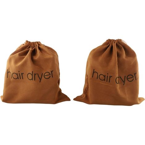 2 Hair Dryer Bags for Cotton and Linen Storage (Brown) (1/5)