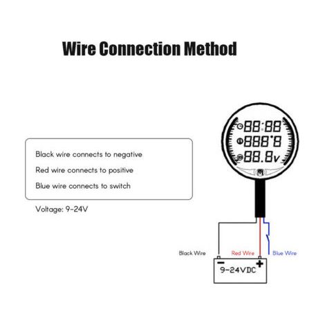 Modifizierte Motorrad-Wassertemperaturanzeige, 12-V-Voltmeter, Stoppuhr, USB-Ladeanschluss, 5-in-1-Digitalanzeige, wasserdicht (1/4)