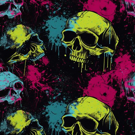 Tela decorativa para exteriores Oxford - Motivo de calavera I DX4667 (1/5)