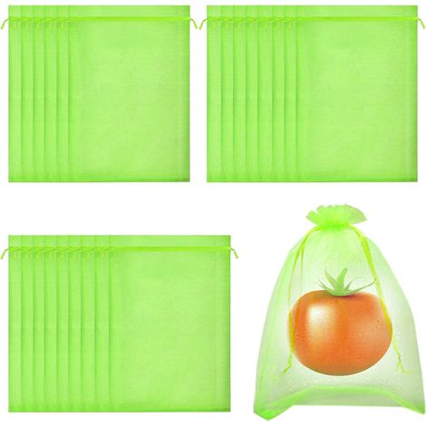 50er Traubenschutzbeutel 10x15cm, Organza Obstnetz mit Zugband (1/5)