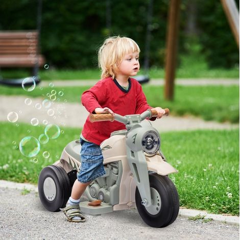 Kinder-Motorrad 6V, Musik, Blasen, Scheinwerfer, 2,5-3 km/h, 2-5 Jahre, Elfenbein HAVRYA (1/4)