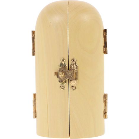 Sculpture en bois de Bouddha porte-bonheur, décoration intérieure, style rétro doré, 5,2 x 5,2 x 10 cm, 1 pièce. (1/5)