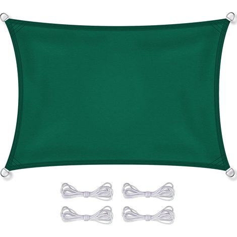 Toile d'ombrage rectangle - toile de soleil - 3x2 m - vert