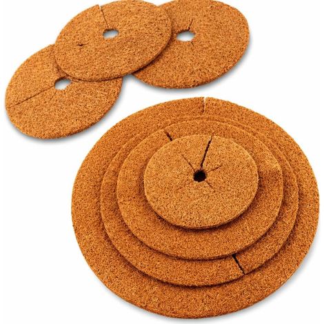 Tapis en fibre de noix de coco circulaire, uniforme en épaisseur, respirant, pour pots de fleurs, tapis anti-mauvaises herbes et paillage en fibre de noix de coco (1/3)