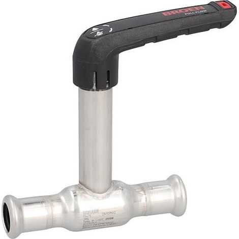 Robinet à bille à sertir en acier inoxydable Ø22x22 tige longue, levier manuel (1/2)