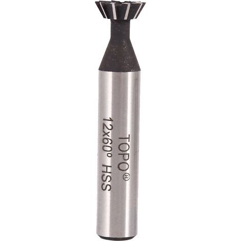 Fraise à rainurer en HSS à double tranchant, 12mm 60 degrés pour bois (1/4)