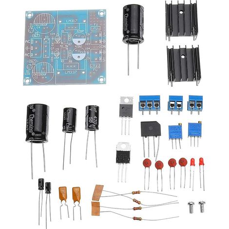 Kit de carte d'alimentation LM317 + LM337 - Double puissance réglable - Module d'alimentation - Composant électronique pour laboratoire d'éducation scolaire (1/5)