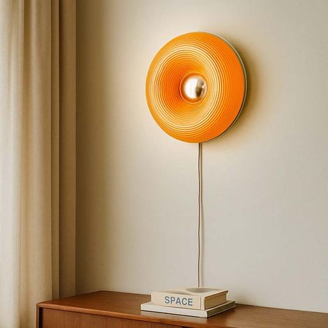 [GEBRAUCHT] B-Ware Lindby Tischleuchte Wandleuchte LED Lampe Fjora orange chrom Glas Metall dimmbar (1/2)