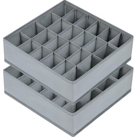1 boîte de rangement pliable en tissu non tissé avec tiroir pour chaussettes serviettes cravates ceintures et autres articles gris (1/5)