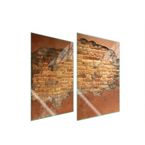 Plaque de protection en verre pour la cuisine, brique 2x35x52 (1/5)