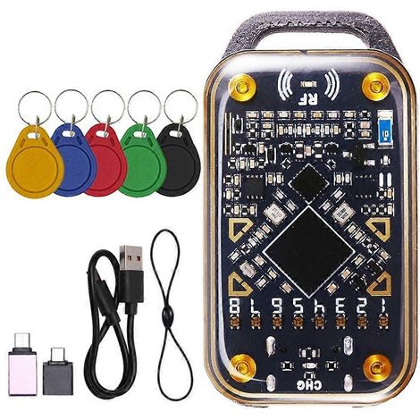 Simulateur de carte à puce RFID Chameleon Ultra + lecteur de puce porte-clés 5XUID, copieur NFC, décodeur de carte à puce d'identification 125K 13,56 MHz (1/5)