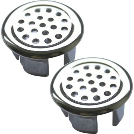 Set mit 2 Überlaufringen für Waschbecken – Silber – Chrom-Ersatzloch (1/5)