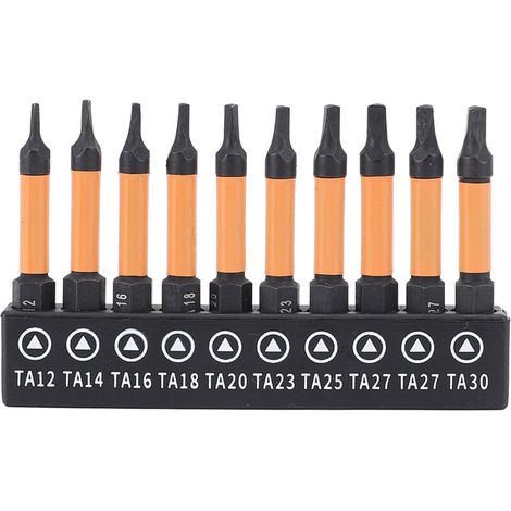 Jeu d'embouts de tournevis triangulaire, longueur 50mm, tige hexagonale de 1/4 pouces, perceuse magnétique en acier allié S2, 10 pièces (1/5)