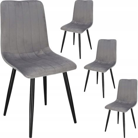 4xSEDIE SET TAPPEZZATE IN VELLUTO SCANDINAVO PER SALOTTO SEDIA LOFT