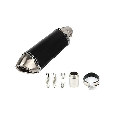 Silencieux Moto Universel 38-51mm, Pot d'échappement universel pour moto, avec amovible DB Killer, Petit Hexagon Oblique Tail Refit Silencieux D'échappement pour motos, VTT et Scooters (1/5)