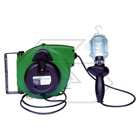 Automatische Kabeltrommel mit Feststellvorrichtung mit 15 m Kabel und Lampenhalter