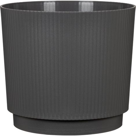 Scheurich LINO, Blumentopf aus Kunststoff, Farbe: Nero, 29 cm Durchmesser, 25,8 cm hoch, 13 l Vol. (1/3)