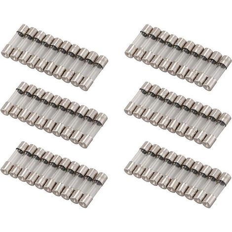 60Pcs 250V 0.2A 200MA Fusibles à tube en verre à fusion rapide 5mm x 20mm (1/5)