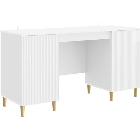 Desk High Gloss White 142.5 x 50 x 75 cm Engineered Wood vidaXL