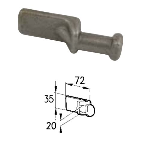 Piantone 60460 per chiusura universale trilaterale 60459 Cermag