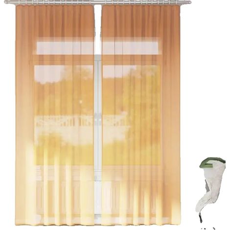 Cortina con bolsillo para barra, tela transparente, como se muestra en la imagen. (1/2)