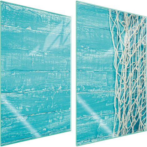 Assiette de protection en verre pour la cuisine 2x35x52 turquoise (1/5)