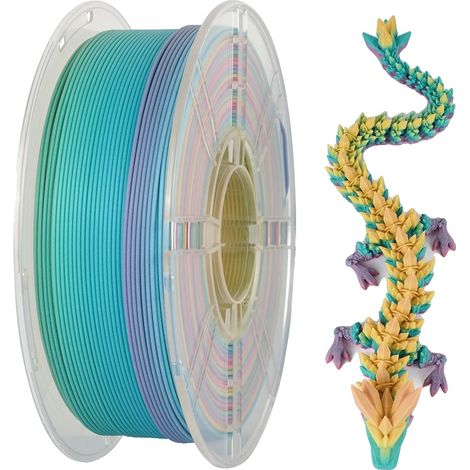Filamento per stampante 3D, diametro 1,75 mm, finitura lucida, 1 kg, colore arcobaleno opaco. (1/2)