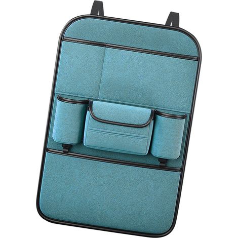 Sac de rangement suspendu multifonctionnel de grande capacité pour sièges arrière de voiture, convient aux bureaux et aux chaises d'enfants, bleu clair. (1/5)