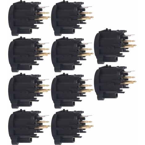 10 pièces Connecteur XLR Mâle 3 Pins Doré pour Panneau Audio (1/5)