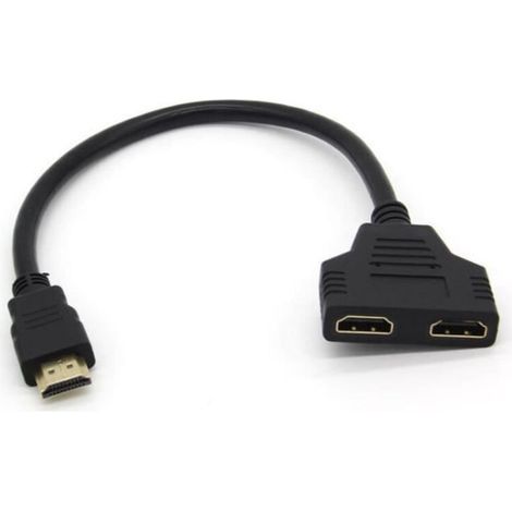Adattatore cavo HDMI a 2 porte per PC, TV Microsoft, console TV, estensione schermo 3D, Full HD, 4K, 1080p color oro. (1/4)