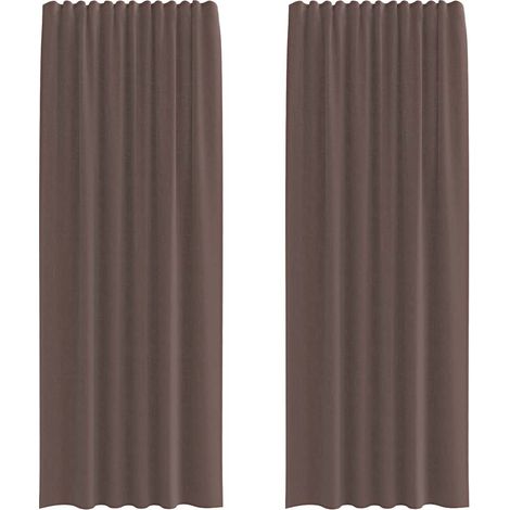 Maison Exclusive - Voile Vorhänge mit Lasche 2 Stk. Braun