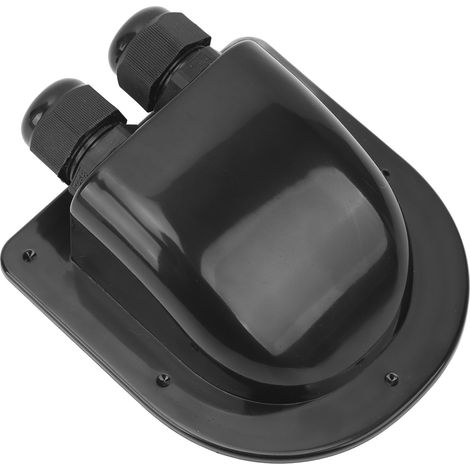 Presse-étoupe IP68 Boîtier étanche double entrée de câble pour toit de camping-car, bateau, yacht - Noir, résistant aux intempéries (1/5)