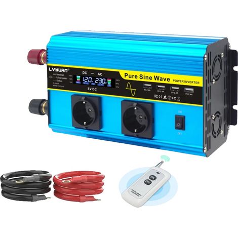 Inversor de onda sinusoidal pura, compatible con enchufes europeos, 12V-220V-4000W (1/2)