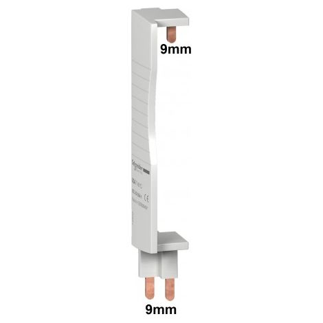 Peigne d'alimentation vertical 1P+N pour Inter diff / disjoncteur à bornes vis décalées 9mm 1R entraxe 125mm SCHNEIDER 14900