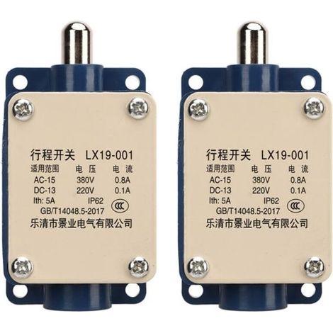 Pack of 2 LX19 001 AC380V DC 220V 5A Self-Reset Limit Switches (1/5)