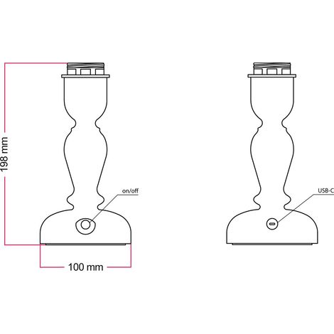 Base per lampada portatile ricaricabile per paralume Cabless14