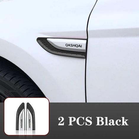 (2 autocollants noirs pour portières de voiture Qashqai) Autocollants de protection latéraux en résine ABS pour carrosserie, compatibles avec Nissan NV200, Qashqai, Rogue et Sentra. (1/4)