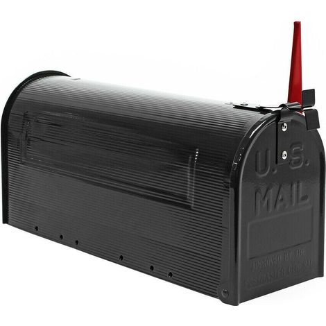 Cassetta postale stile americano design cassetta postale a piedi cassetta postale americana 18 x 22 x 48 cm nero 160000087