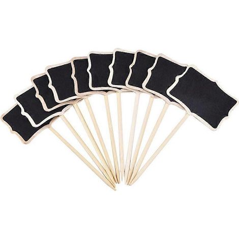 Lot de 10 mini-tableaux noirs pour menus et plantes-Black (1/4)