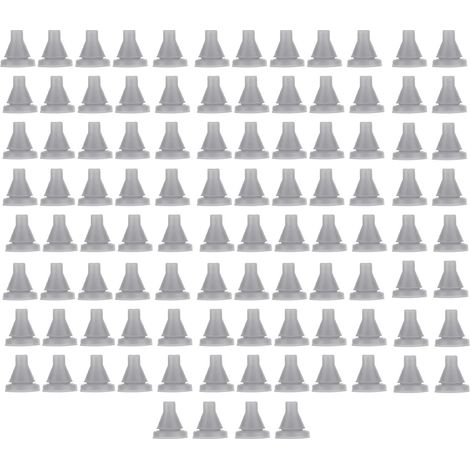 Lot de 100 buses de douche de rechange en silicone, 7,6 x 8 x 0,5 mm, gris, compatibles avec la plupart des pommeaux de douche standard pour ouverture de 4 mm, facile à (1/4)