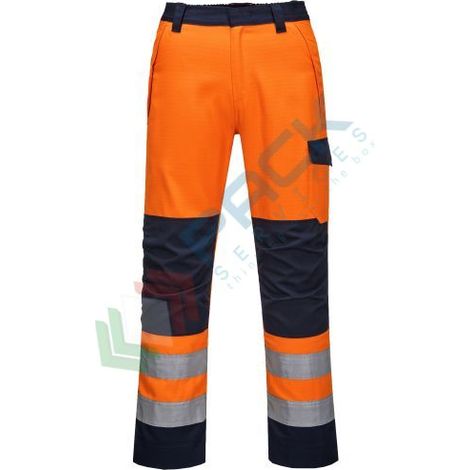 Pantaloni arancione/navy Modaflame Ris Colore: Arancione/marine Taglia L - Portwest (1/2)