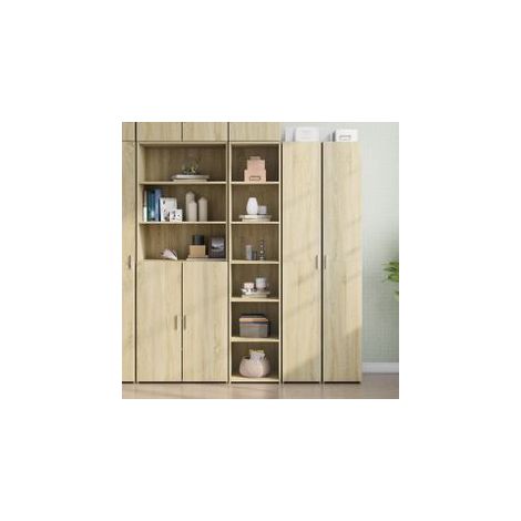 Buffet haut chêne sonoma 40x41x185 bois d'ingénierie (1/5)