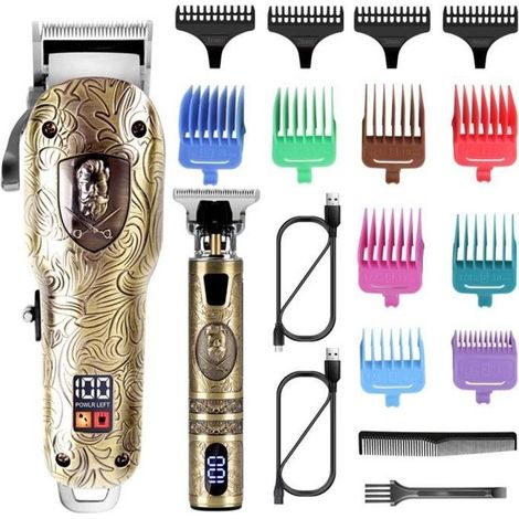 Tondeuse Cheveux - Surker - Professionnelle - Sans Fil - 12 Peignes - Mixte (1/4)