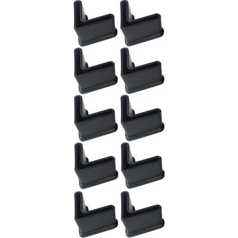 10 dreieckige Regalfüße – Kunststoff- und Weichgummigleiter für 25x25 mm Profilrohre (1/5)