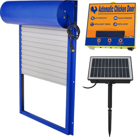 Porte de Poulailler Automatique avec Capteur de Lumière, Minuterie et Télécommande Solaire, Aluminium Anti-pincement -Alovez-WCY